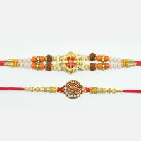 Divine Rudraksh Rakhi with Pearls And Diamonds