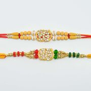 Ek Omkar Rakhi with Sandalwood Beads And Diamonds