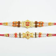 Lucky Rudraksh rakhi and Pearls Rakhi with Diamonds