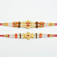 Lucky Rudraksh rakhi and Pearls Rakhi with Diamonds