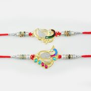 Shocking Peacock Designer Rakhi In Pearls And Diamonds