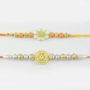 Multicolor Beads Rakhi with Sandalwood Desiger Rakhi