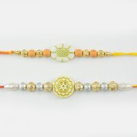 Multicolor Beads Rakhi with Sandalwood Desiger Rakhi