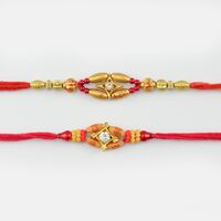 Centered Diamond Rakhi Set of 2