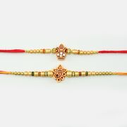 Golden Color Ganesha And Kalash Designer Rakhi