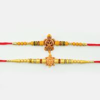 Wooden Designer Tortoise Rakhi Set of 2