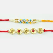 Coin Designer Rakhi with Diamond And Pearls Rakhi