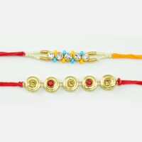 Coin Designer Rakhi with Diamond And Pearls Rakhi