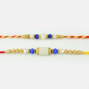 Elegent Pearl designer Rakhi In Blue Beads