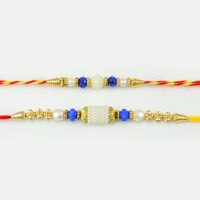 Elegent Pearl designer Rakhi In Blue Beads