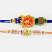 Heavenly Designed Peacock And Pearl Rakhi