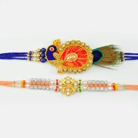 Heavenly Designed Peacock And Pearl Rakhi