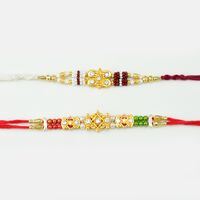 Pretty Designer Diamond Rakhi In pearls