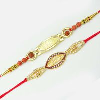 Veera And Brother Rakhi with Rudraksh And Diamonds