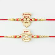 Amazing Mustache Rakhi In Golden Color