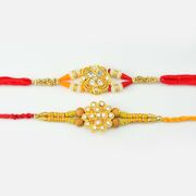 Golden Color Fully diamond Studded Rakhi