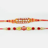 Fully Diamond Rakhi with Simple Desin Rakhi