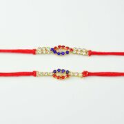 Small Diamonds Rakhi In Mauli Dori