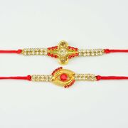 Graceful Golden Diamond Designer Rakhi