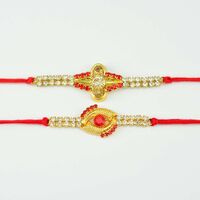 Graceful Golden Diamond Designer Rakhi