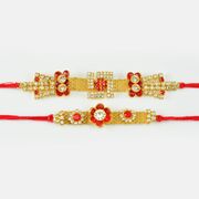 Elegent Swatik Designer Rakhi In Golden Color Chain