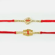 Graceful Sparkling Diamond Rakhi In Mauli Dori