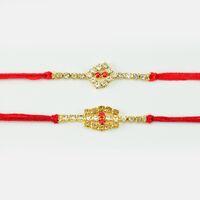 Graceful Sparkling Diamond Rakhi In Mauli Dori