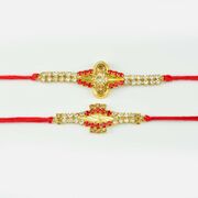 Beautiful Red Diamond Rakhi set of 2
