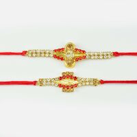 Beautiful Red Diamond Rakhi set of 2