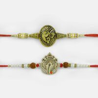 Combo of Classic Golden and Fancy Metallic Divine lord Ganesha Rakhis 