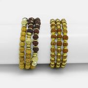 Unique Styled Rakhi Bracelet Set with Auspicious Rudraksha Beads and Wooden Beads