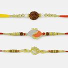 Om Rakhi with Dual Rudraksha Rakhi Set of 3