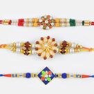 Mixture of Traditional and Modern Rakhi Combo of 3