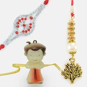 Diamond and Beads Rakhi with Chhota Bheem Kids Rakhi 