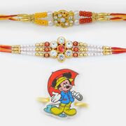 Exquisite Rakhi Set for Family of 3