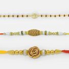 Golden Ganesha Rudraksha Rakhi Bracelet with 