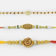 Golden Ganesha Rudraksha Rakhi Bracelet with 