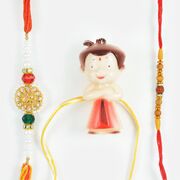 Mighty Chhota Bheem with Divine Om and Rudraksha Rakhi Set