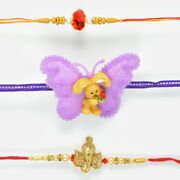 Auspicious and Traditional Rakhi Set with Kids Rakhi