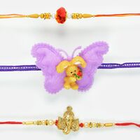 Auspicious and Traditional Rakhi Set with Kids Rakhi