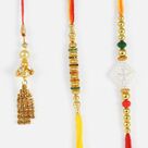 Designer Lumba Rakhi with Diamond Studded Bhaiya Rakhis