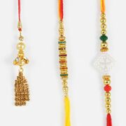 Designer Lumba Rakhi with Diamond Studded Bhaiya Rakhis