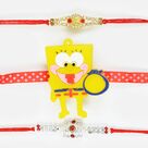 Spongebob Square Pants Kids Rakhi with Gold and Silver Diamond Rakhi Set of 3