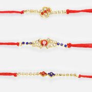Intricate Diamond Work Rakhi Set of 3
