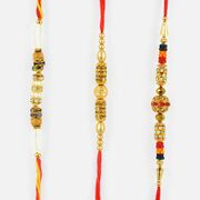 Beads and Diamonds Everywhere Rakhi Set of 3