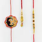 Family Set for Bhaiya Bhabhi and Kid Rakhi Set of 3