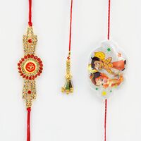 Stunning Brother, Bhabhi and Kid Rakhi Set of 3 in One.