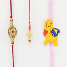 Poo Kid Rakhi with Golden Color Bhaiya Bhabi Rakhis.