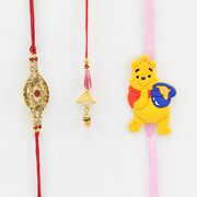 Poo Kid Rakhi with Golden Color Bhaiya Bhabi Rakhis.