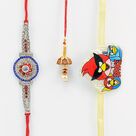Astonish Jewel Brother Rakhi with Angry Bird Kid Rakhi and a Lumba.